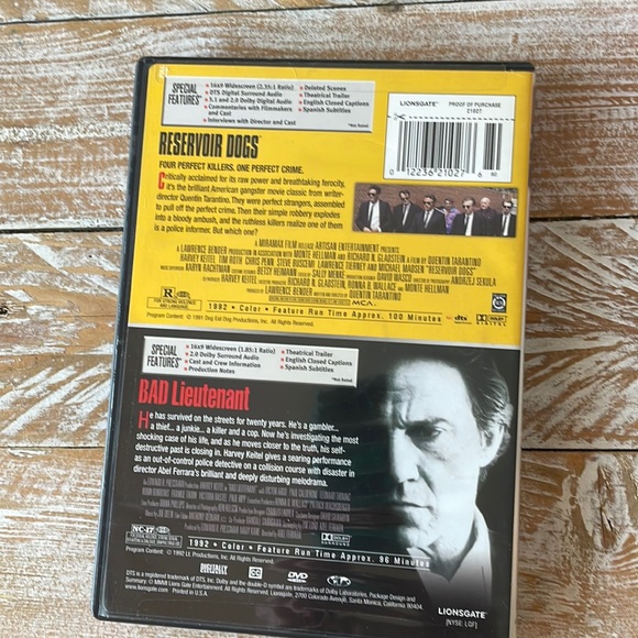 Double feature📀 Bad Lieutenant & Reservoir Dogs
2 for 1!! - Picture 2 of 8